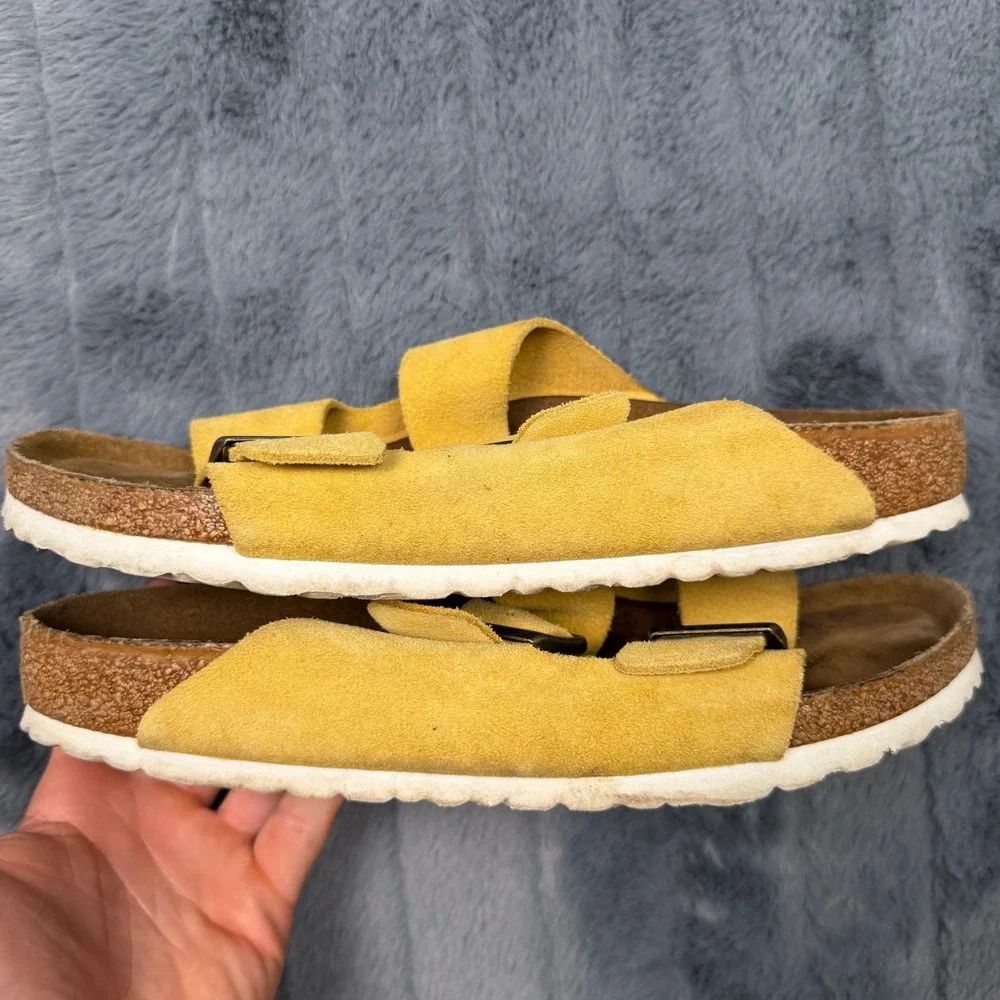 Birkenstock Zurich Yellow Suede Slide Sandals Men 9 Women 11 EU 42